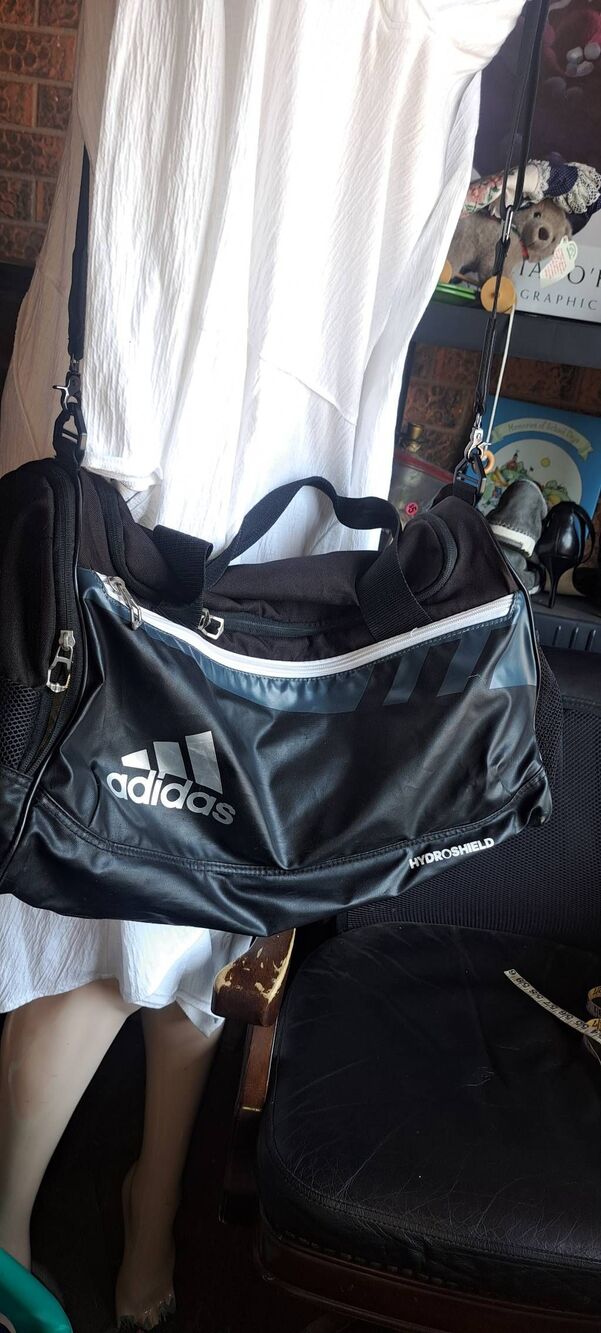 Adidas Hydroshell Black Duffel Gym Bag Backpack Convertible Shoulder Bag
